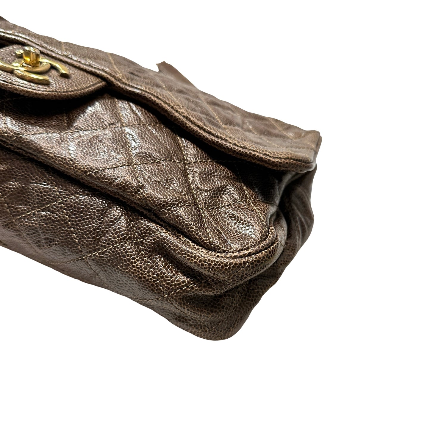 Used CHANEL Shoulder Bag Brown GHW