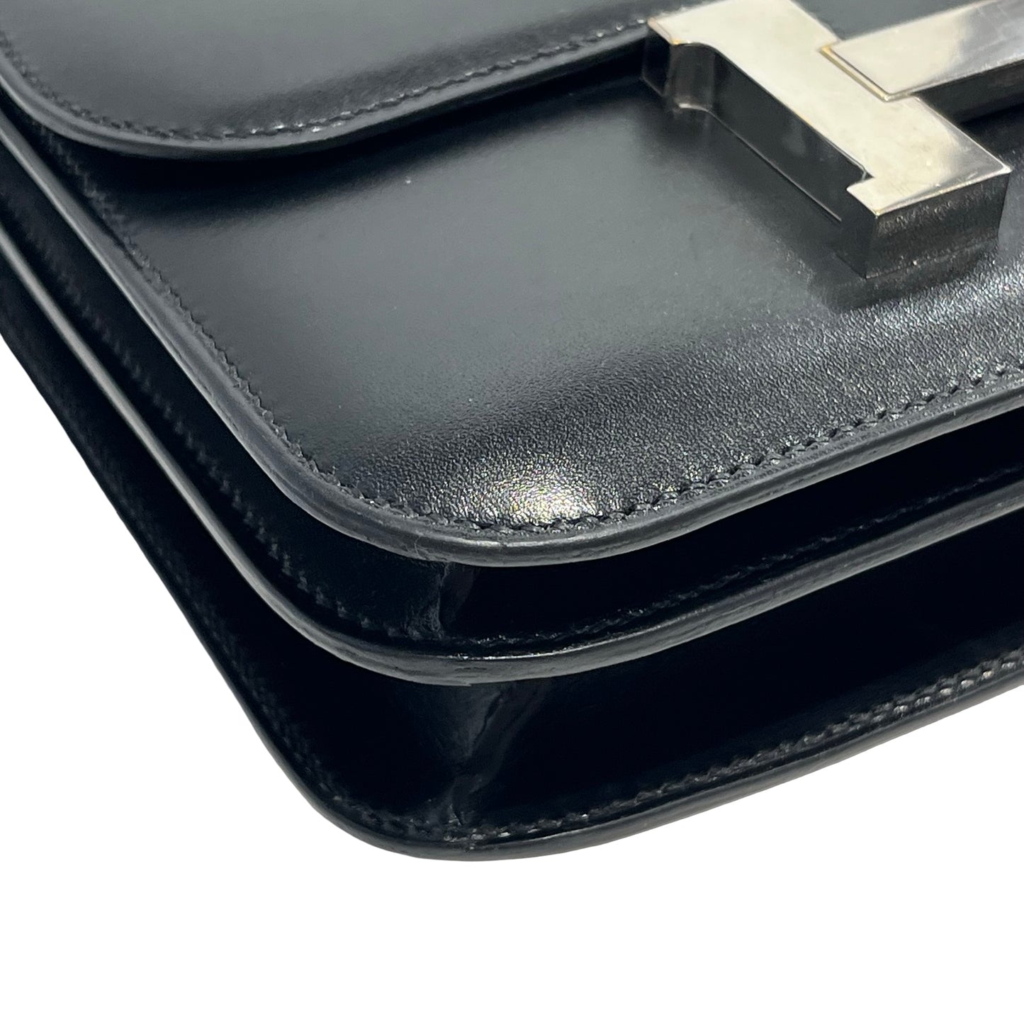 Used HERMES Solid color Constance Shoulder Bag Black