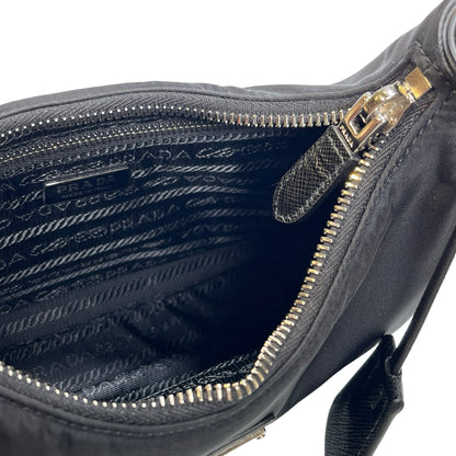 Used PRADA Re-Nylon Saffiano leather Re-Edition 2005 Shoulder Bag Black PHW