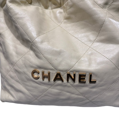 Used CHANEL Shoulder Bag Navy Beige GHW