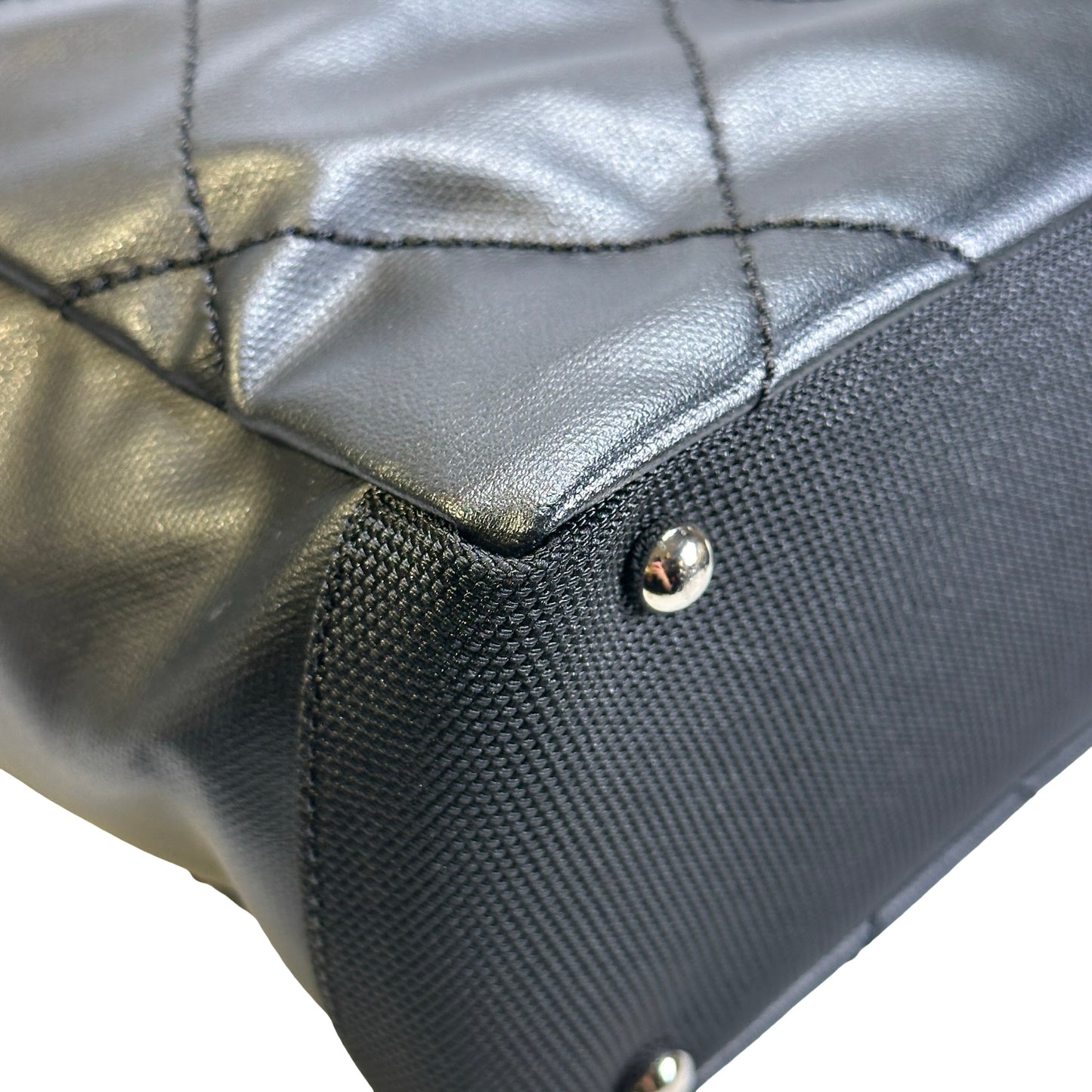 Used CHANEL Quilted Coated Canvas Vintage Tote Bag Tote Bag Black