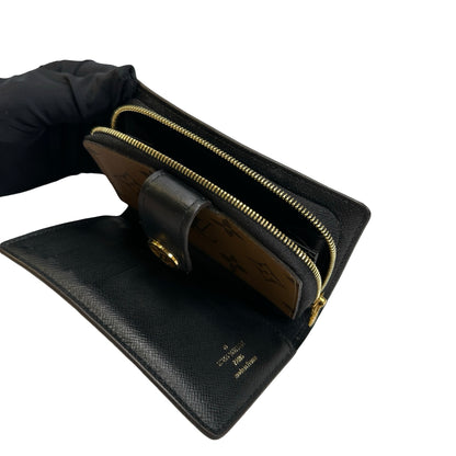 Used LOUIS VUITTON Monogram Reverse Canvas Portefeuille Juliette Wallet Brown