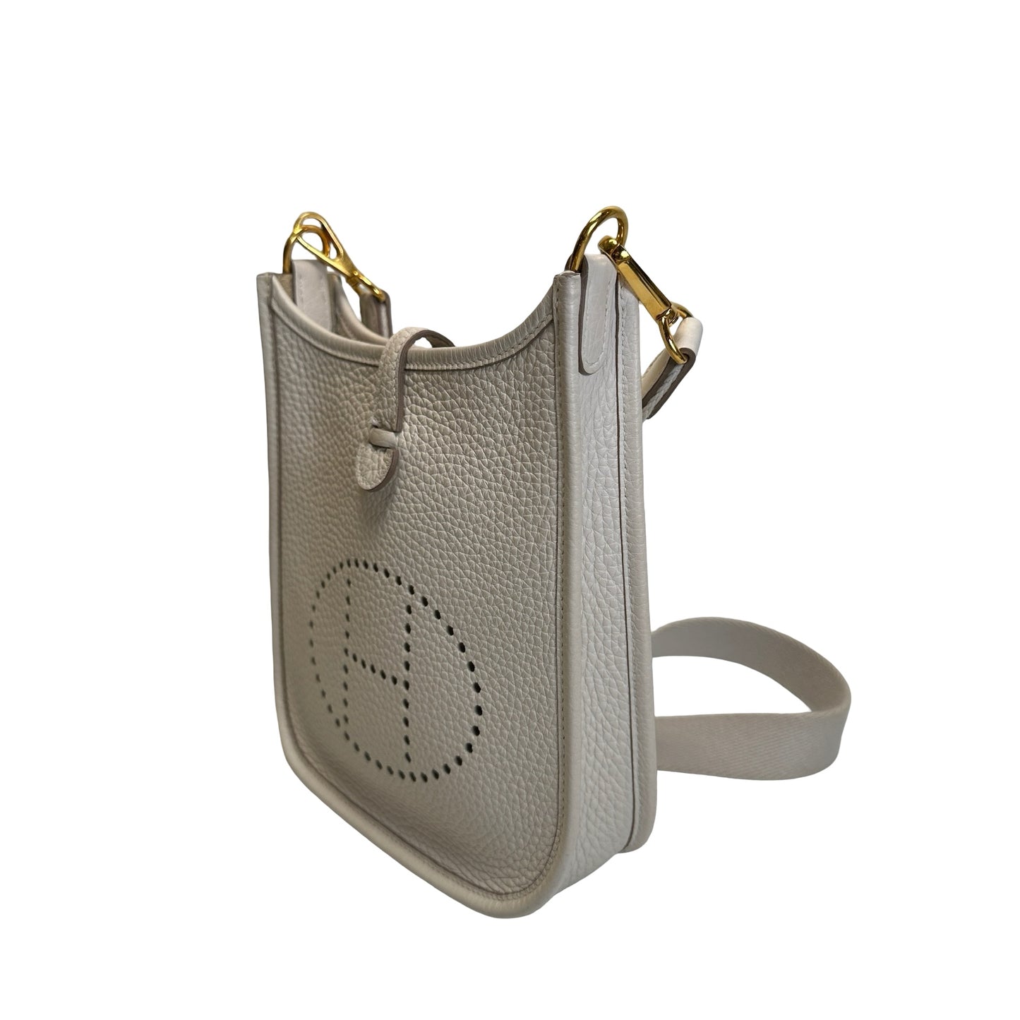 Used HERMES Clemence Leather Evelyne Cross body bag Craie