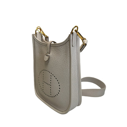 Used HERMES Clemence Leather Evelyne Cross body bag Craie