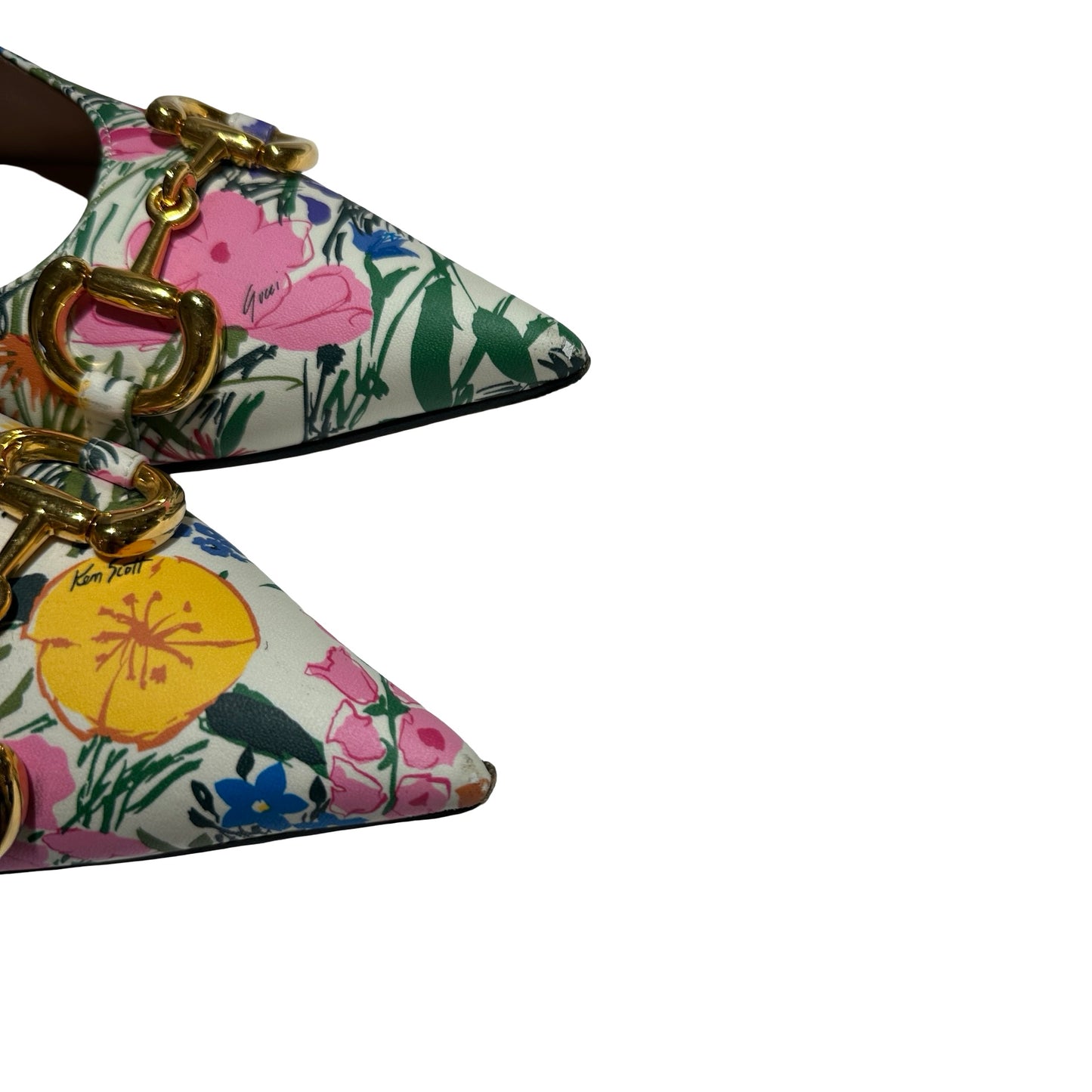 Used GUCCI Shoes Pink Yellow Green