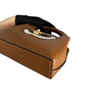 Brand New CHANEL Caviar Coco Handle Handbag Brown Gold