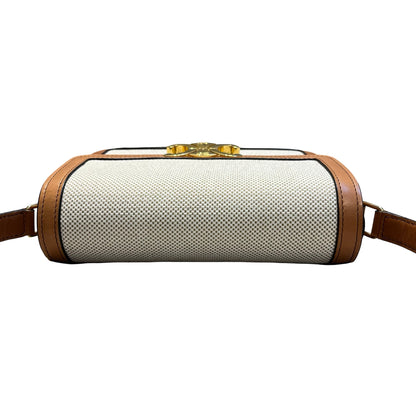 Used CÉLINE Calfskin Leather Triomphe Teen Small Shoulder Bag Natural Tan