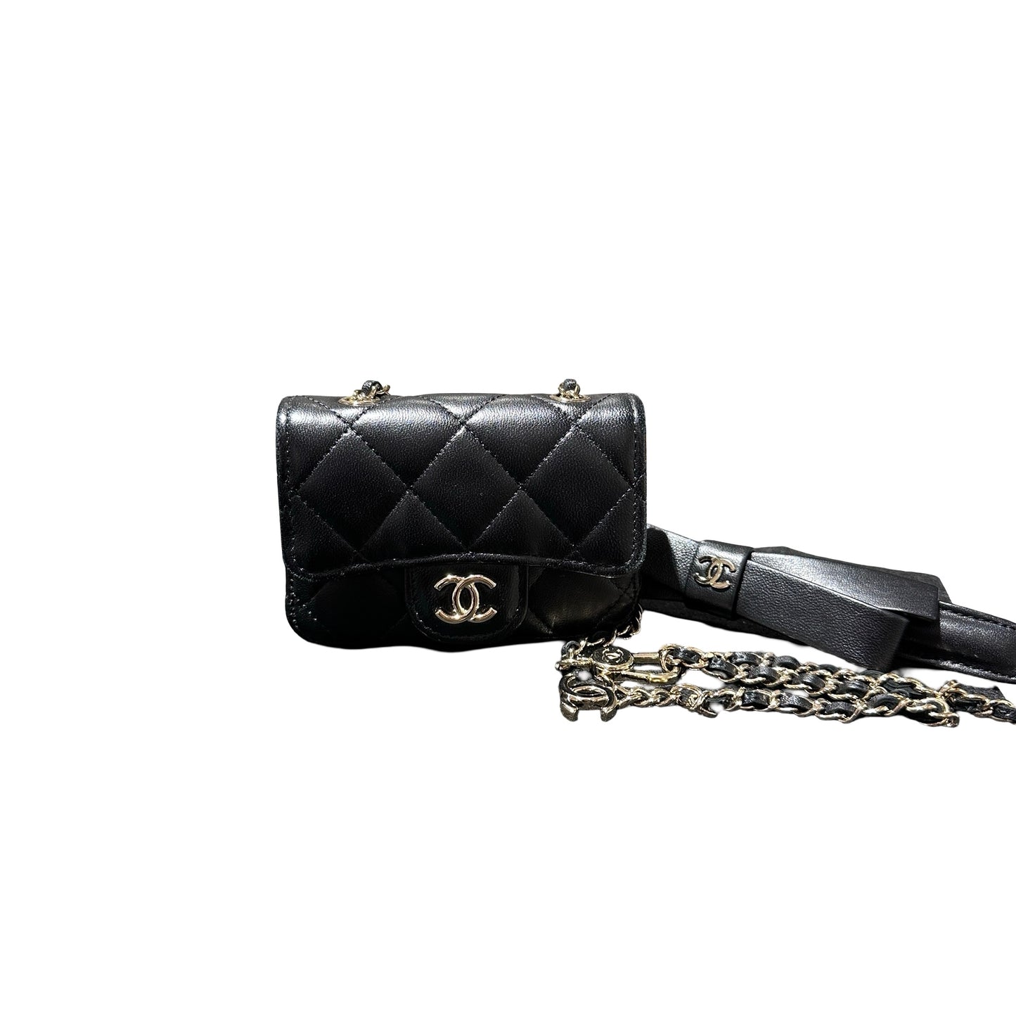 Used CHANEL Mini Bag Black GHW