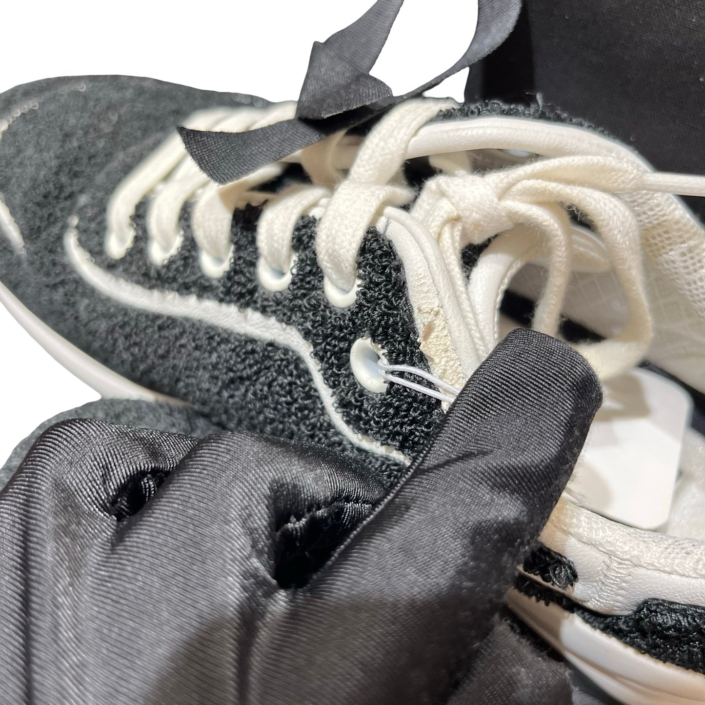 Used CHANEL Cotton Used Chanel Cotton Sneakers Shoes Black White Shoes Black White