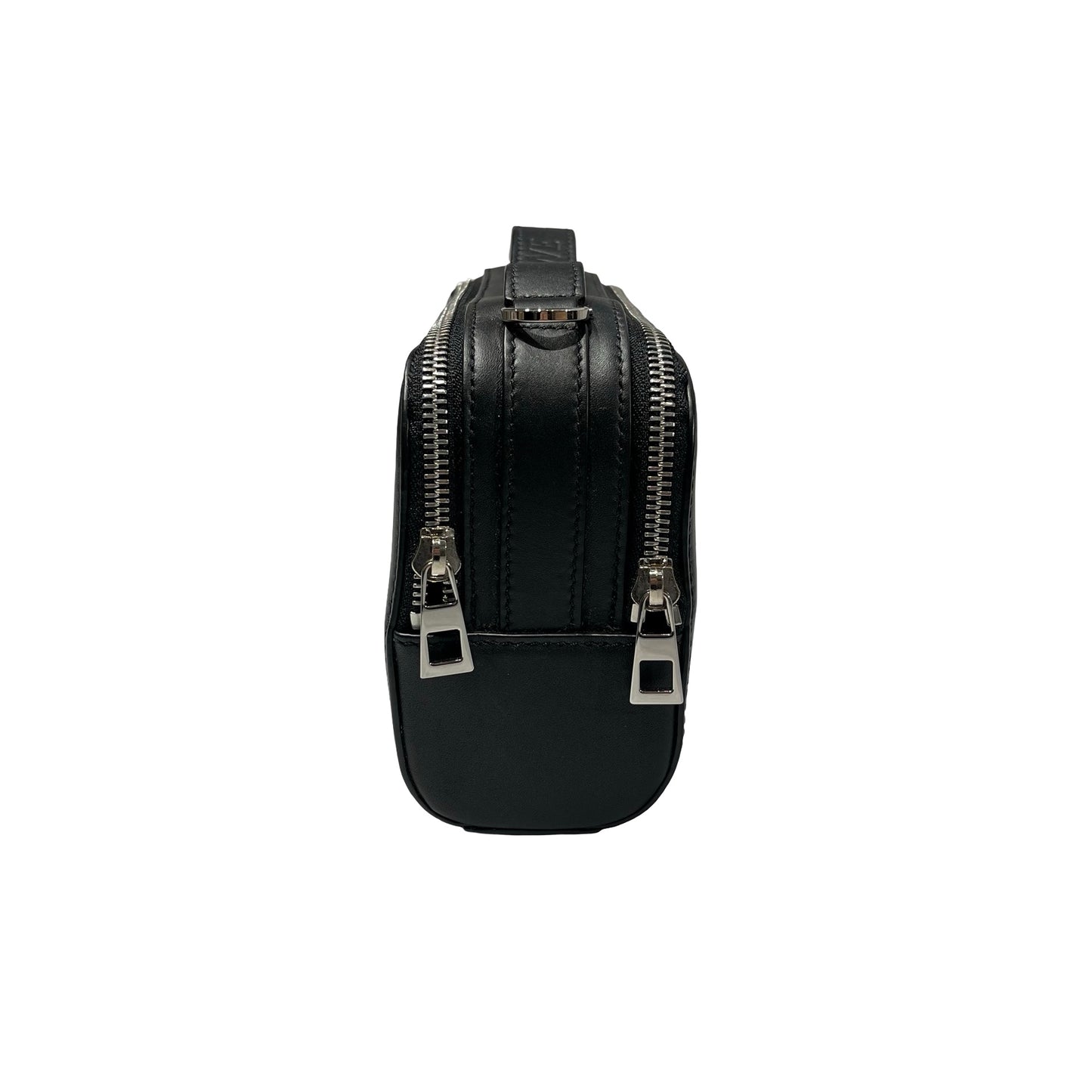 Used LOEWE Calfskin Leather Mini Camera Cross Body Bag Black PHW