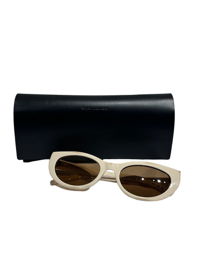 Used SAINT LAURENT Sunglasses Accessories White Brown