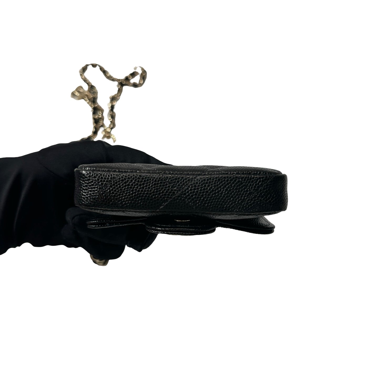 Used CHANEL Calfskin Leather Mini Bag Black PHW