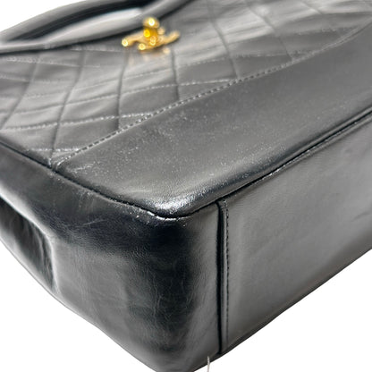 Used CHANEL Lambskin Leather Vintage 31 Small Handbag Black GHW