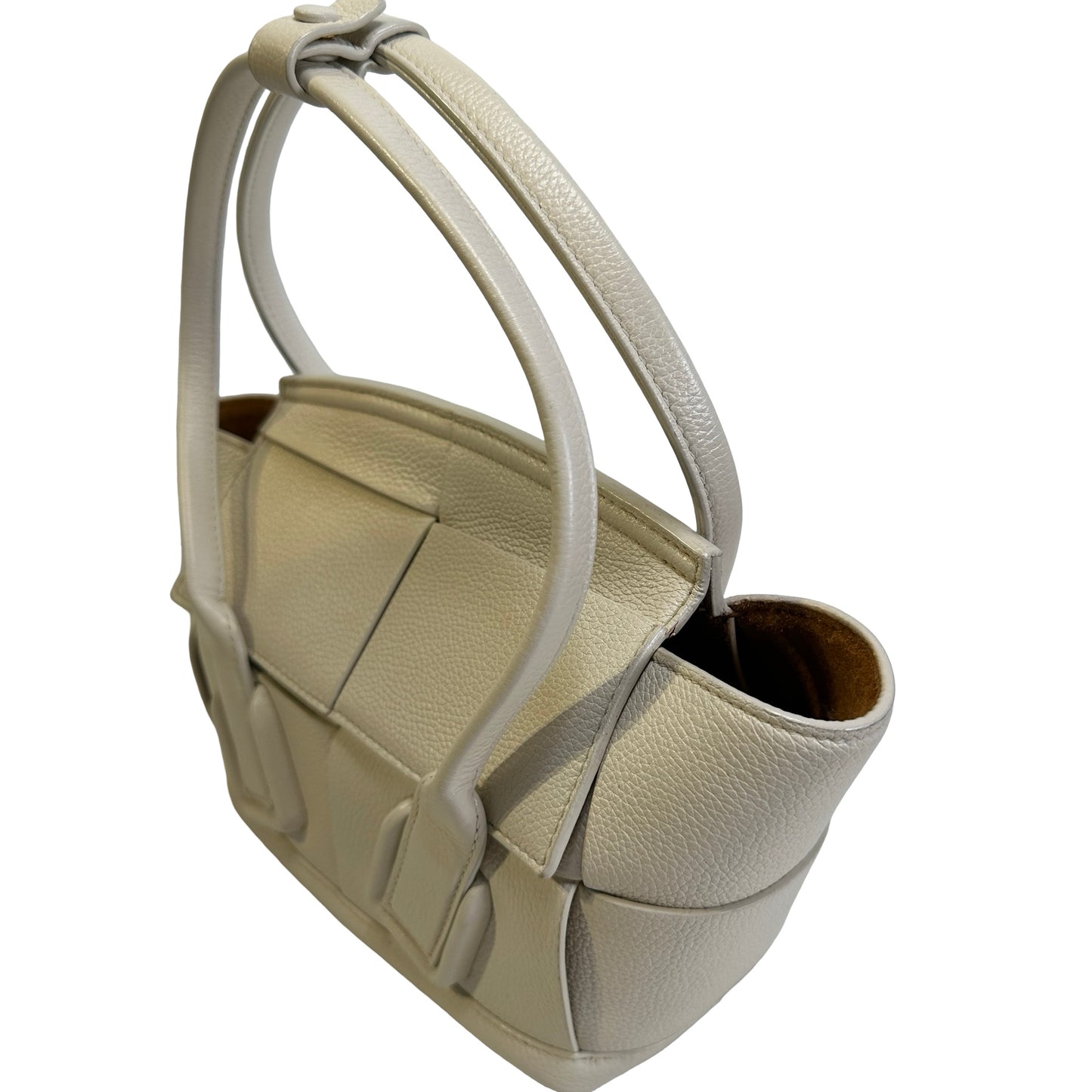 Used BOTTEGA VENETA Intrecciato Arco Handbag White