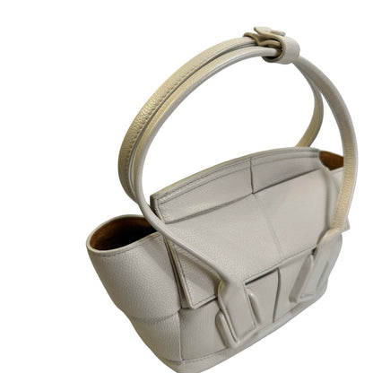 Used BOTTEGA VENETA Intrecciato Arco Handbag White