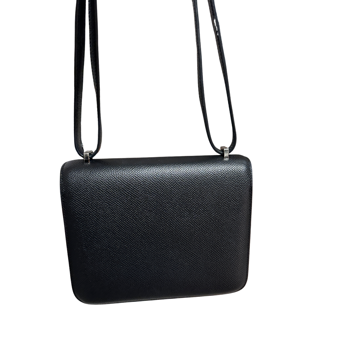 Used HERMES Epsom Constance Crossbody Bag Black Silver