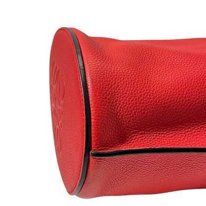 Used LOEWE Calfskin Leather Gate Bucket Bag Red GHW