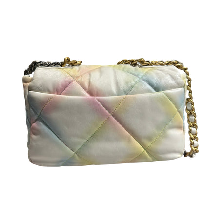 Used Chanel 19 Small Cross Body Bag Pastel Multi-color GHW
