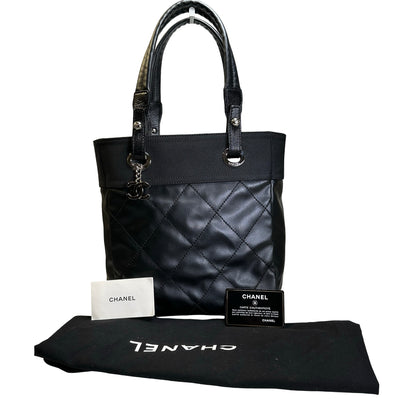Used CHANEL Quilted Coated Canvas Vintage Tote Bag Tote Bag Black