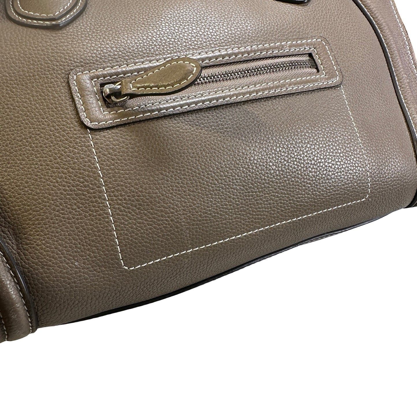 Used CELINE Leather Phantom Handbag Taupe