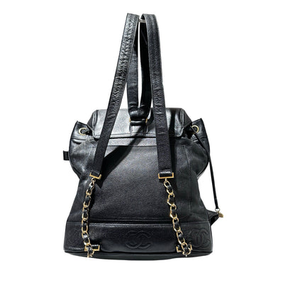 Used CHANEL Backpack Black GHW