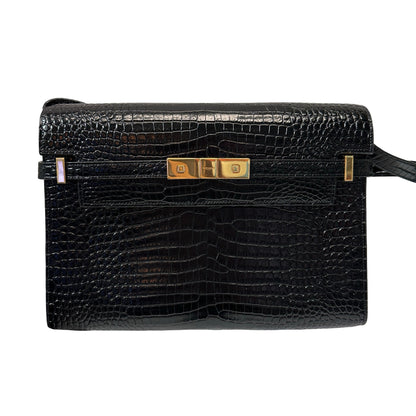 Used SAINT LAURENT Manhattan Medium Shoulder Bag Black GHW