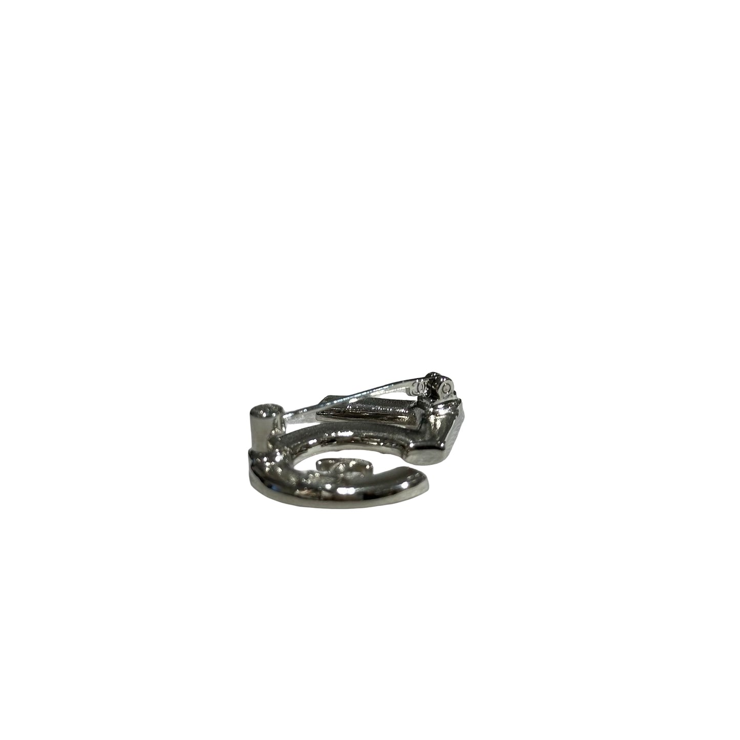 Used CHANEL Crystals Used CHANEL No.5 Brooch with Logo & Crystals Accessories Silver