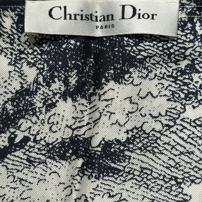 Used DIOR Toile de Jouy Toile de Jouy Scarf White Blue