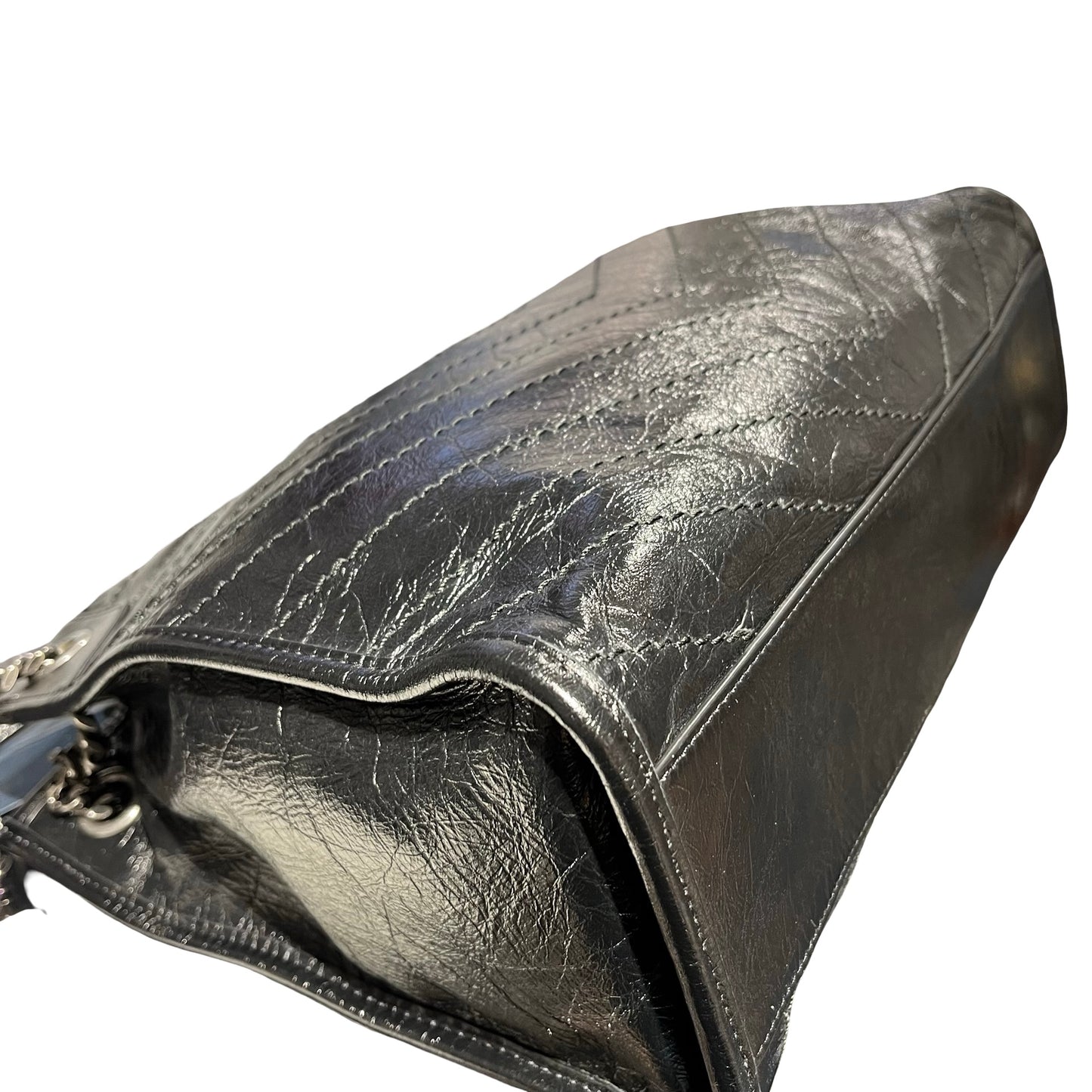 Used SAINT LAURENT Niki Shopping Shoulder Bag Black PHW