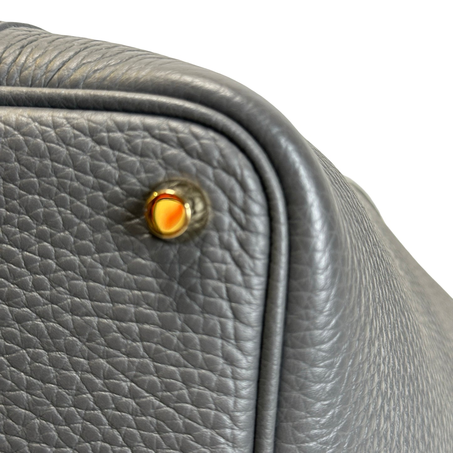 Used HERMES TC Picotin 18 Bucket Bag Grey GHW