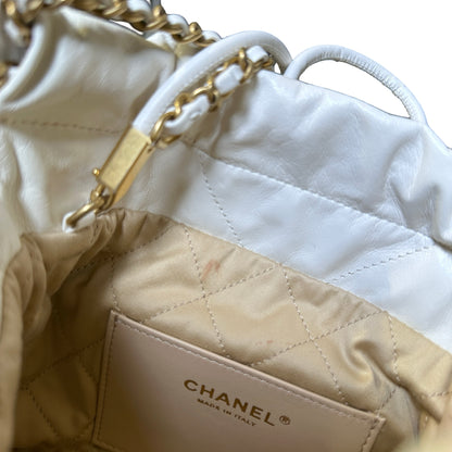 Used Chanel White Chain Shoulder Bag White GHW