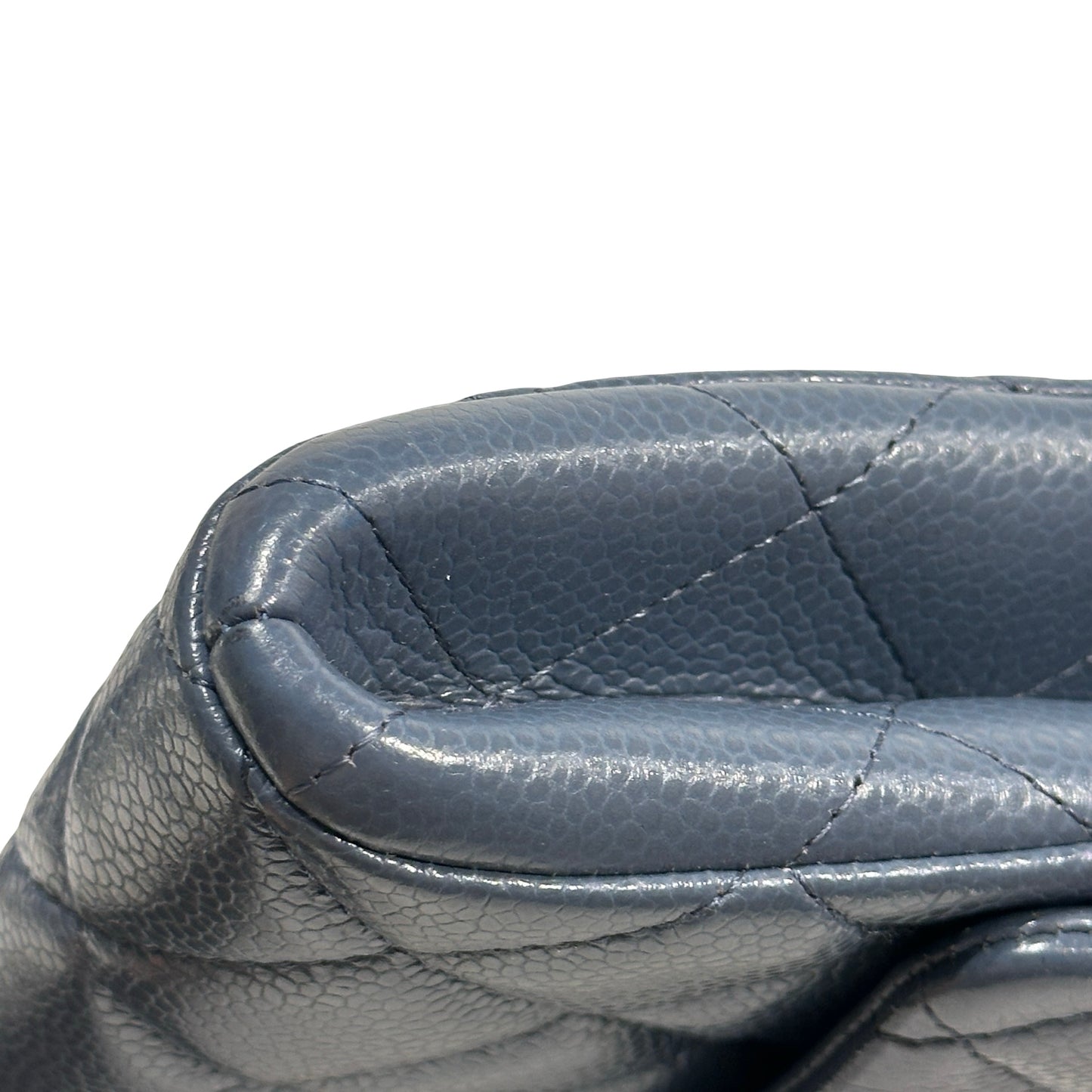 Chanel Caviar Leather FLAP Shoulder Bag Blue PHW