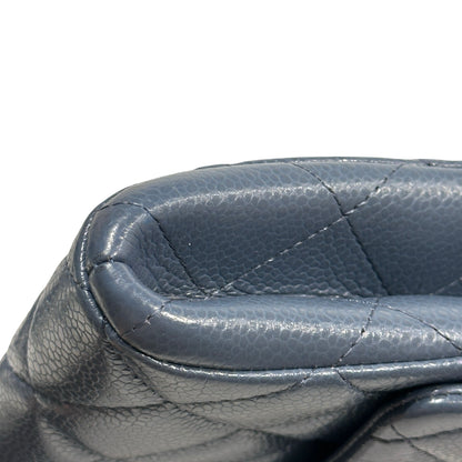 Chanel Caviar Leather FLAP Shoulder Bag Blue PHW