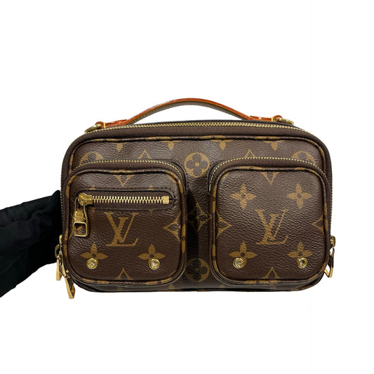 Used LOUIS VUITTON Monogram coated canvas Utility Two Way Shoulder Bag Brown