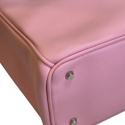 Used DIOR Calfskin Lady Dior Handbag Pink PHW