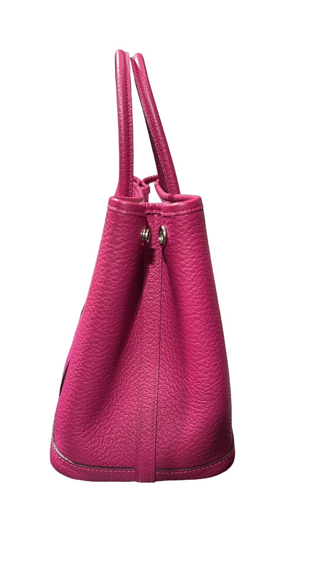 Used HERMÈS Calfskin Leather Negonda Garden Party TPM Clutch Purple
