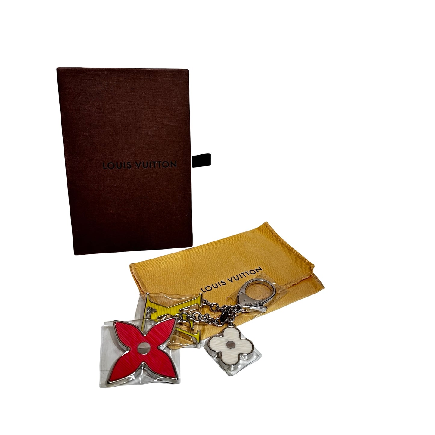 New LOUIS VUITTON Keyring Keyring Yellow Pink White PHW