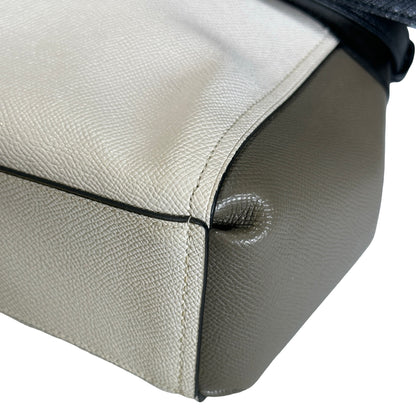 Used COACH Calfskin Two way shoulder bag Two Way Shoulder Bag Black White