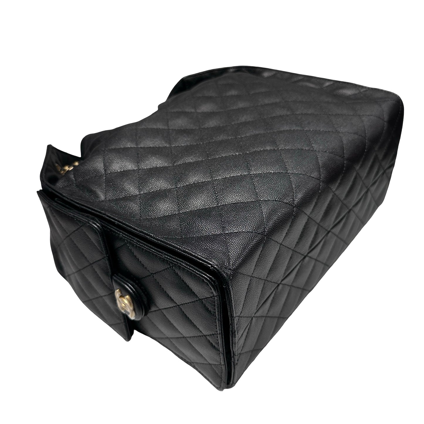 New Chanel 25 Medium Chain Shoulder Bag Black GHW