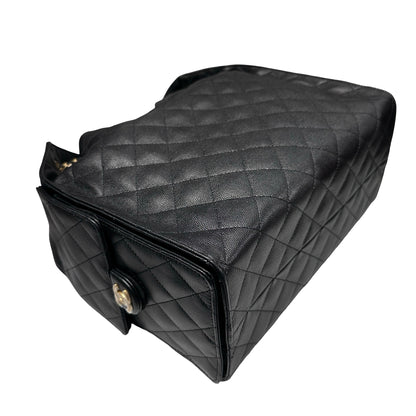 New Chanel 25 Medium Chain Shoulder Bag Black GHW