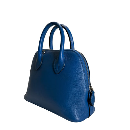Used HERMES Epsom leather Bolide Mini Handbag Blue