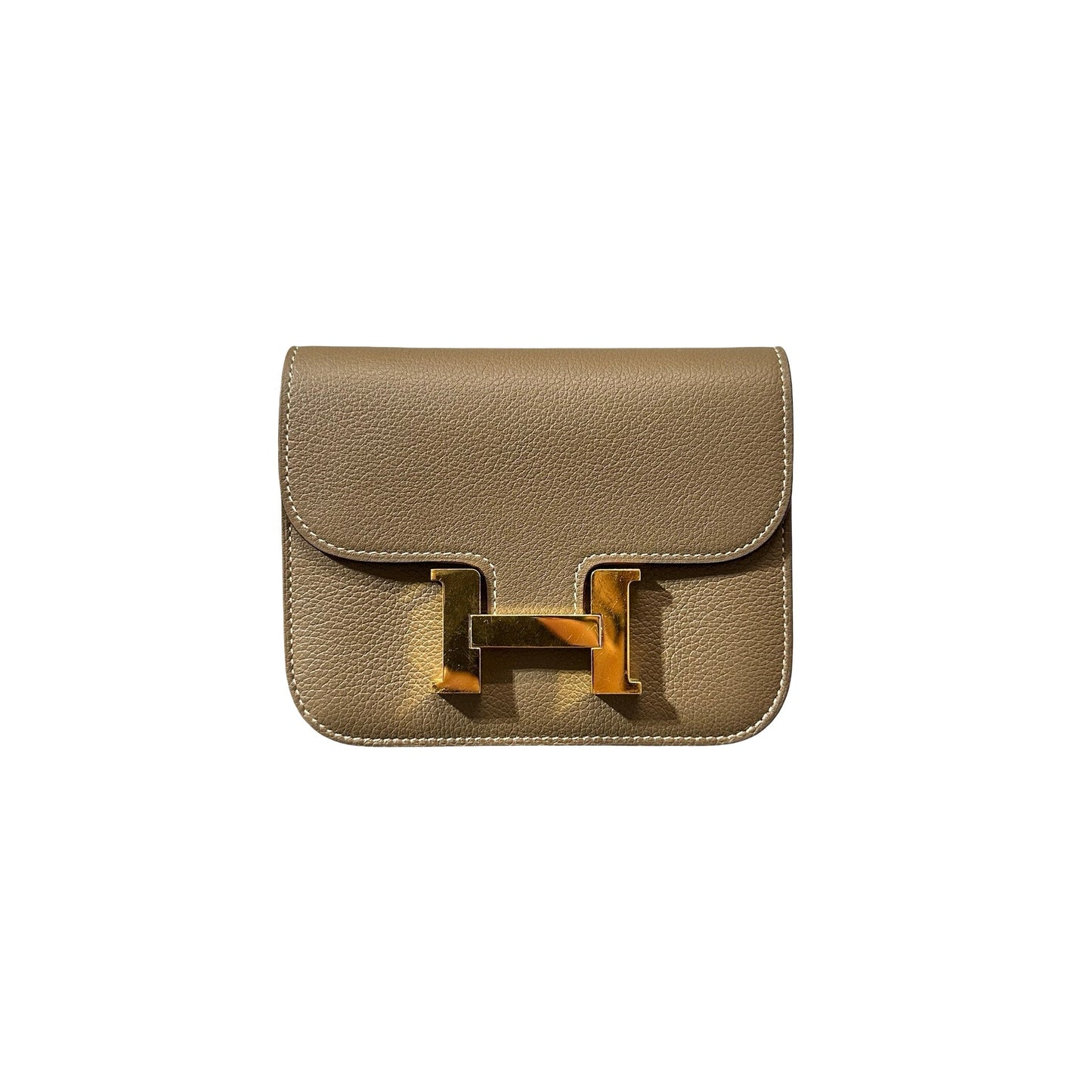 Used HERMÈS Constance Slim Wallet Etoupe GHW Wallet