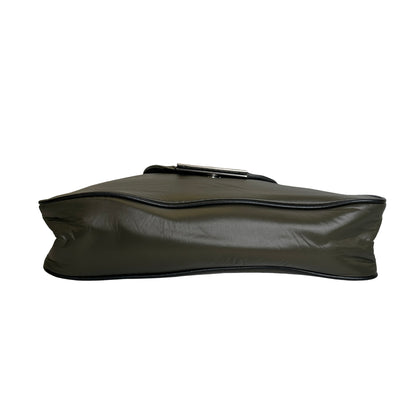 Used MAISON MARGIELA Padded Nylon Snatched Shoulder Bag Khaki Silver
