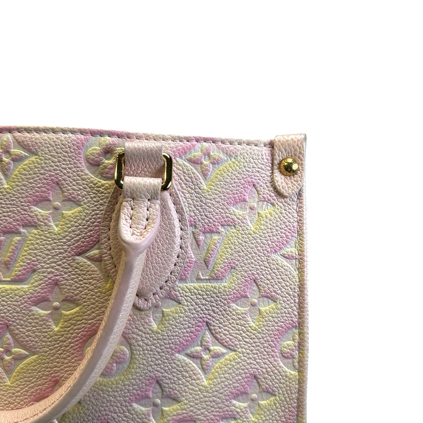 Used LOUIS VUITTON Monogram Empreinte Leather On The Go Handbag Sunrise Pastel