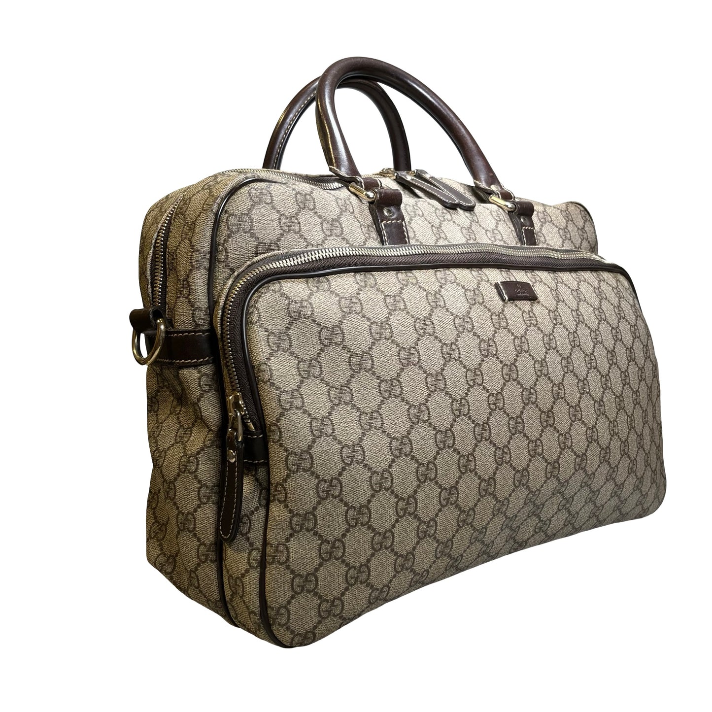 Used GUCCI GG Supreme GG Supreme Briefcase Beige Brown PHW
