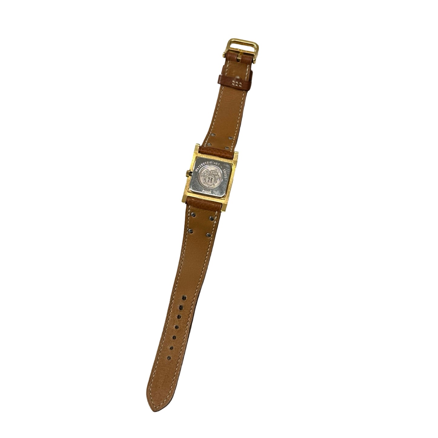Used HERMÈS Watch Brown Gold (37) GHW