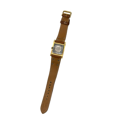 Used HERMÈS Watch Brown Gold (37) GHW