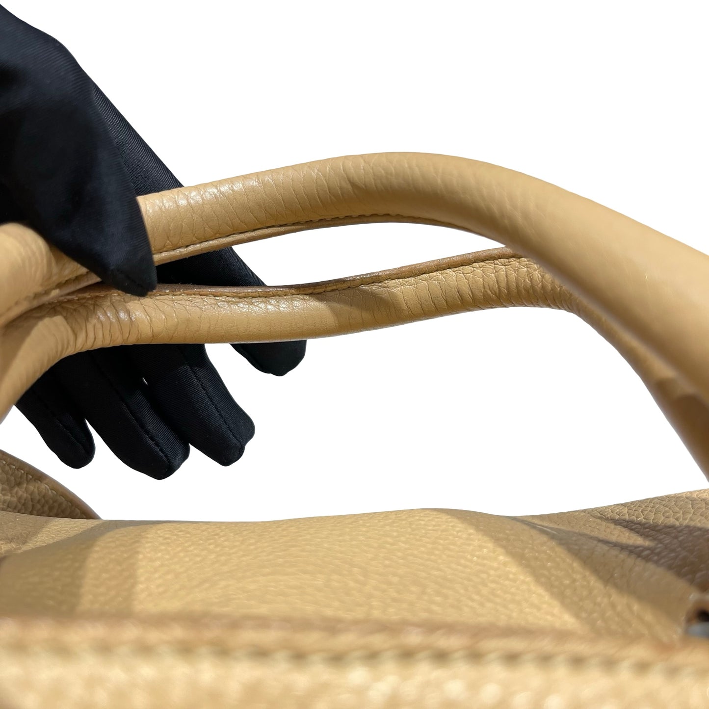 Used PRADA Tote Bag PHW Beige Blue