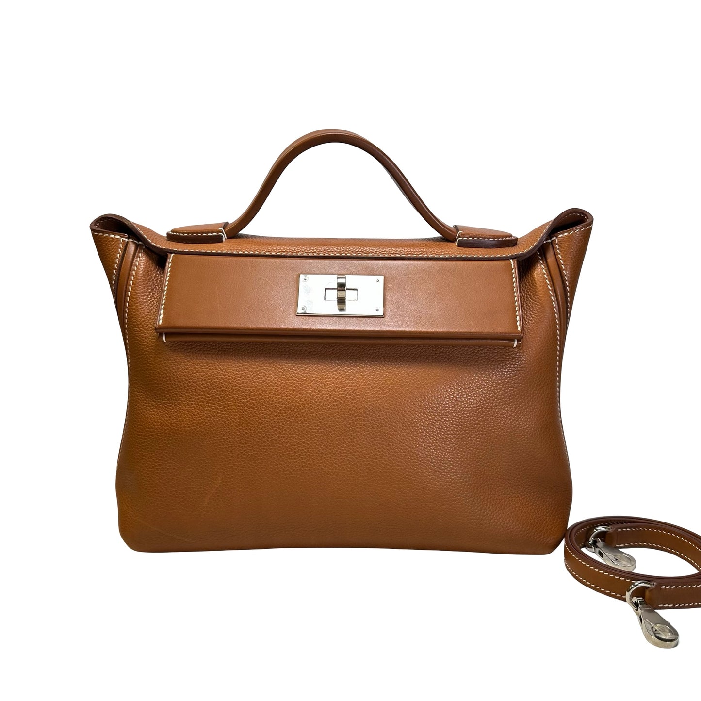 Used HERMES 馬鞍皮 24/24 29 Handbag Gold，GHW