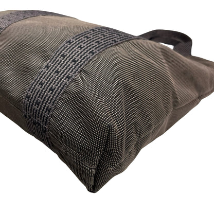 Used HERMES Canvas Herline Tote Tote Bag Grey